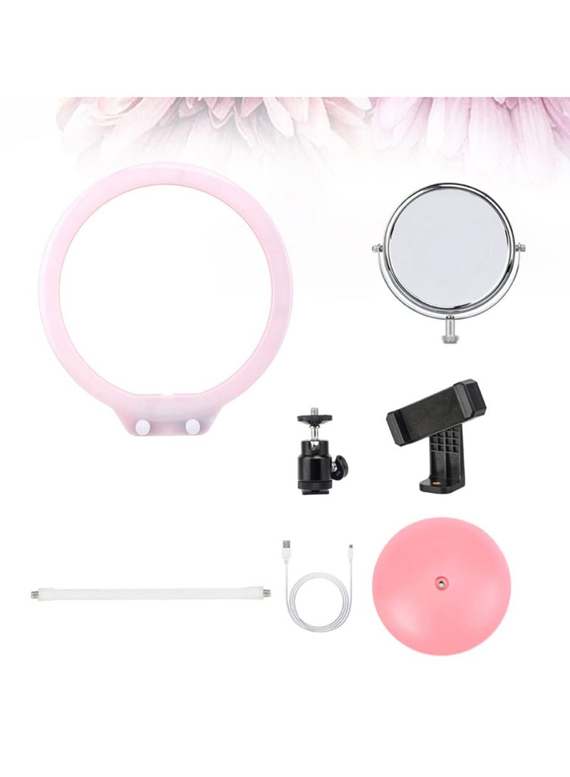 SYOSI 7Pcs Portable Mini Desk Set, Selfie Ring Makeup, Fill Light Video Lighting Clip Camera Circle with