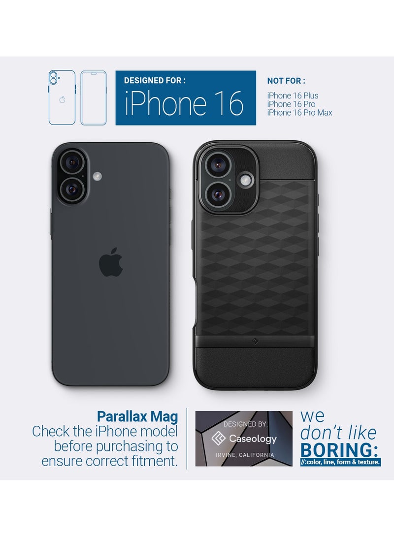 Caseology غطاء حماية ماج، لجهاز آيفون 16 بلس مع تقنية ماج سيف - أسود غير لامع، بمعيار عسكري - Image 2