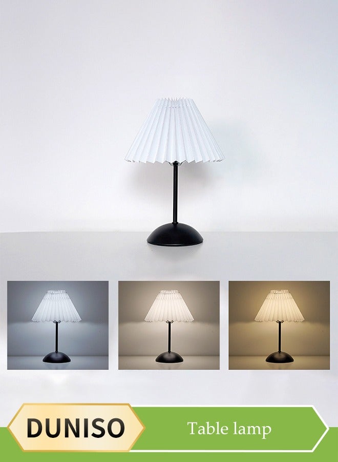 DUNISO Bedside table lamp, USB bedroom lamp, multifunctional LED desk lamp reading lamp, three color multi-level adjustable, suitable for living room, study, bedroom and office - Image 1