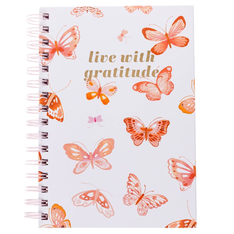 Graphique Hardbound Spiral Journal | Butterfly Design | Premium Paper | Notebook | Diary | Lists | Record Month and Date | Great Gift | 160 Ruled Pages | 6.25â€ x 8.25â€ - Image 1
