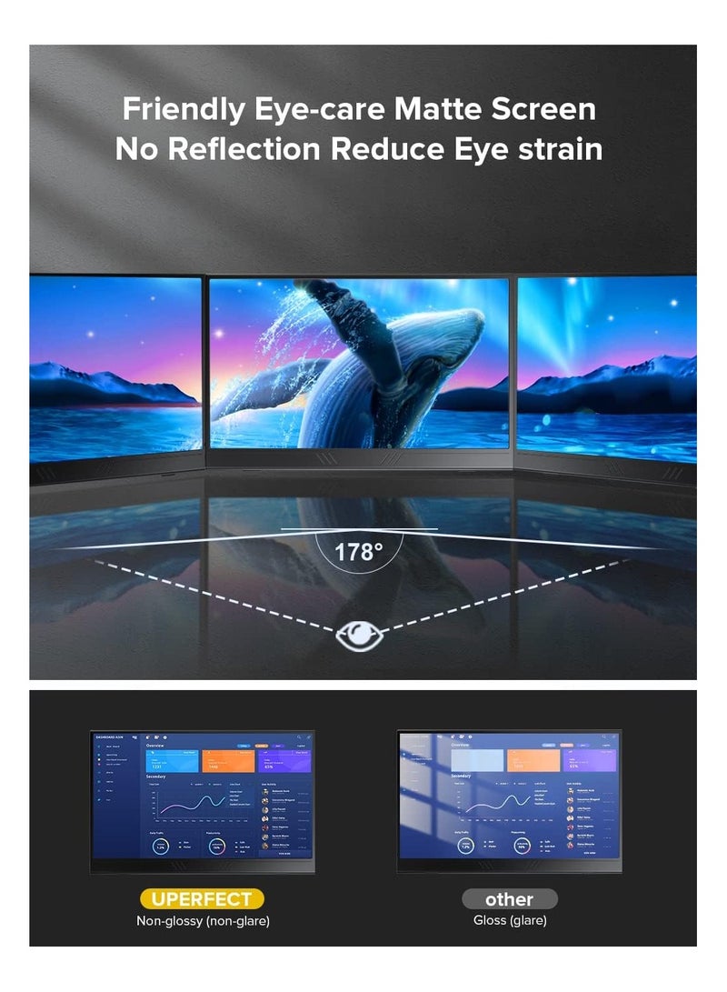 HILUKE 2.5K Portable Monitor 14 Inch with HDR: Ultra-Thin IPS Screen, USB-C & HDMI Plug and Play, Includes Smart Stand Cover, for Laptop, PC, Mac, Phone, and Xbox - Image 5