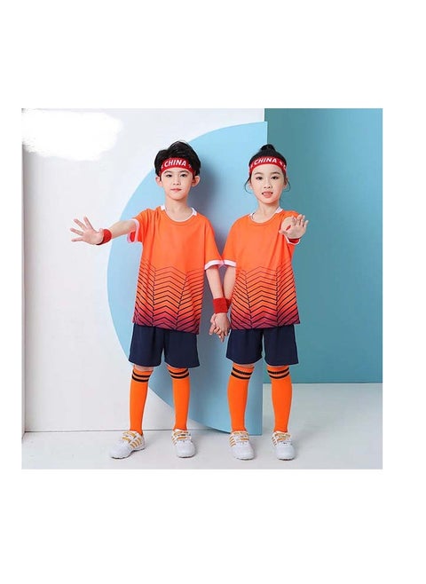 New two-piece soccer suit for children and adults printed gradual change color quick-drying sports jerseys game training uniforms