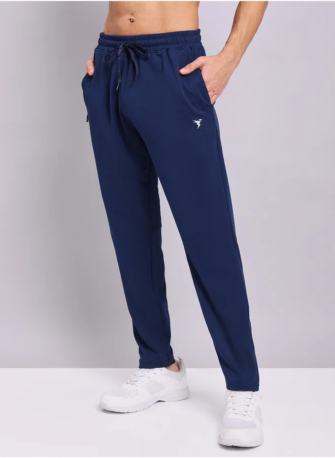 تكنوسبورت Men Blue Solid 4-Way Stretch Track Pants