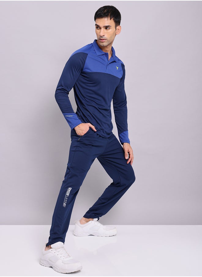 Technosport Men Blue Solid 4-Way Stretch Track Pants  - Image 2