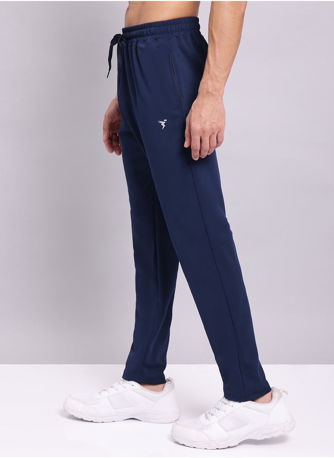 Technosport Men Blue Solid 4-Way Stretch Track Pants  - Image 3