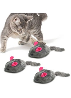 SunGrow Squeaky Plush Mice For Cats, 3 Tug Squeaker Chews For Kittens' Interactive Fun, Hide And Seek Activity, Soft Stuffed Fetch For Ferrets  - Image 2