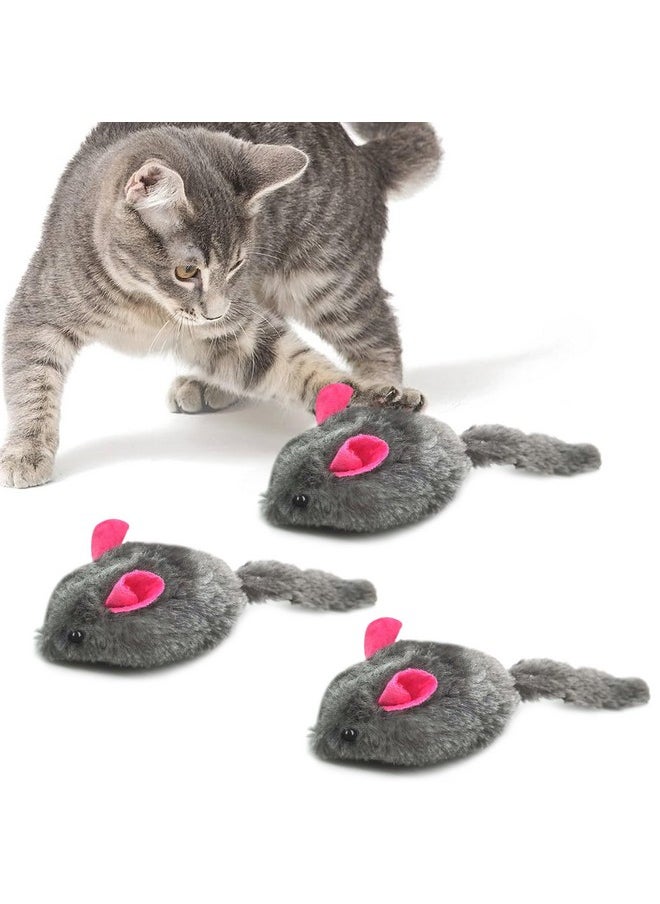 SunGrow - Squeaky Plush Mice For Cats, 3 Tug Squeaker Chews For Kittens' Interactive Fun, Hide And Seek Activity, Soft Stuffed Fetch For Ferrets - Image 1
