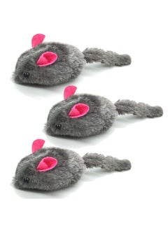 SunGrow Squeaky Plush Mice For Cats, 3 Tug Squeaker Chews For Kittens' Interactive Fun, Hide And Seek Activity, Soft Stuffed Fetch For Ferrets  - Image 1