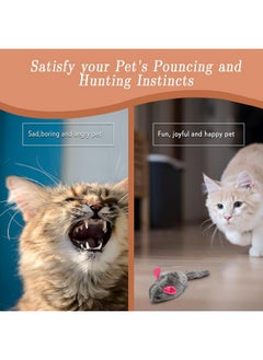 SunGrow Squeaky Plush Mice For Cats, 3 Tug Squeaker Chews For Kittens' Interactive Fun, Hide And Seek Activity, Soft Stuffed Fetch For Ferrets  - Image 4