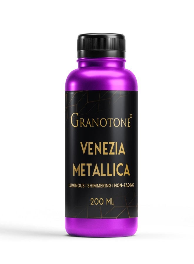 GRANOTONE Venezia Metallic Acrylic Paint, 200 ML - Extra Sheen, Non-Fading, Indoor/Outdoor, Non-Toxic, Multi-Surface - For Artists, Hobbyists & Kids - Made in India (VIOLET) - Image 1