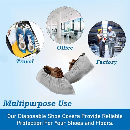 C-Cure® Disposable Shoe Cover for Rain | Waterproof Shoes Cover for Rain | Shoe Cover | Rain Shoe Cover | Rain Cover for Shoes | Shoe Rain Cover Waterproof | (Pack of 100, White) - Image 4