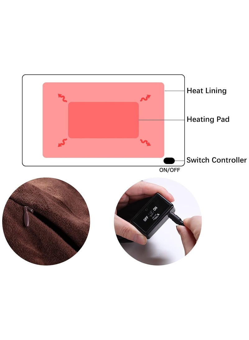 general Heated Blanket Wrap Shawl USB Heating Wearable Electric Blanket with USB Charger Multifunctional Soft Plush Flannel Shawl Heated Blanket for Car Office Home - Image 5