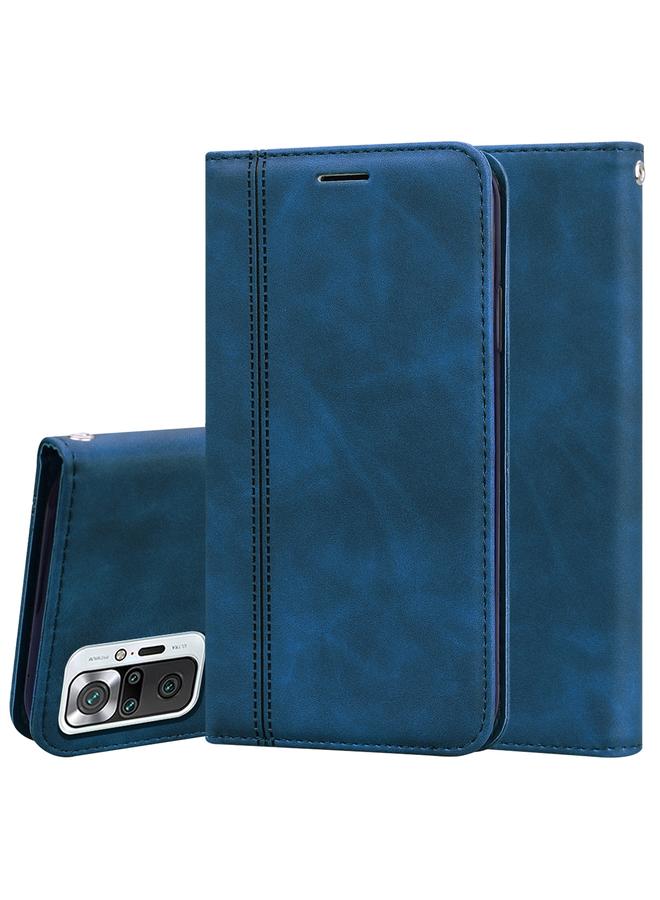 Case For Xiaomi Redmi Note 10 Pro Frosted Business Magnetic Horizontal Flip PU Leather Case with Holder & Card Slot & Lanyard