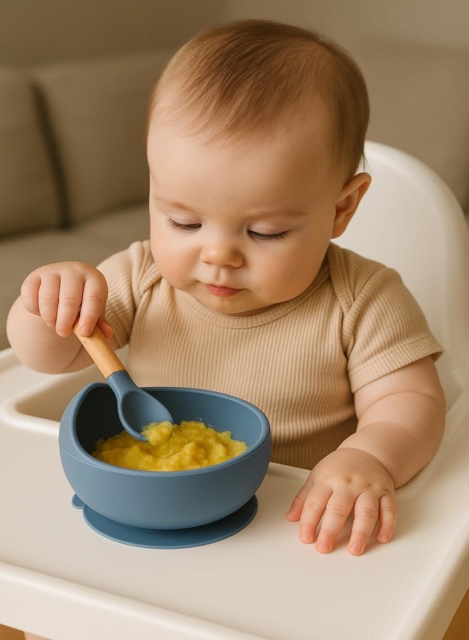 NOWFLY Silicone Bowl Blue with Spoon - Image 1