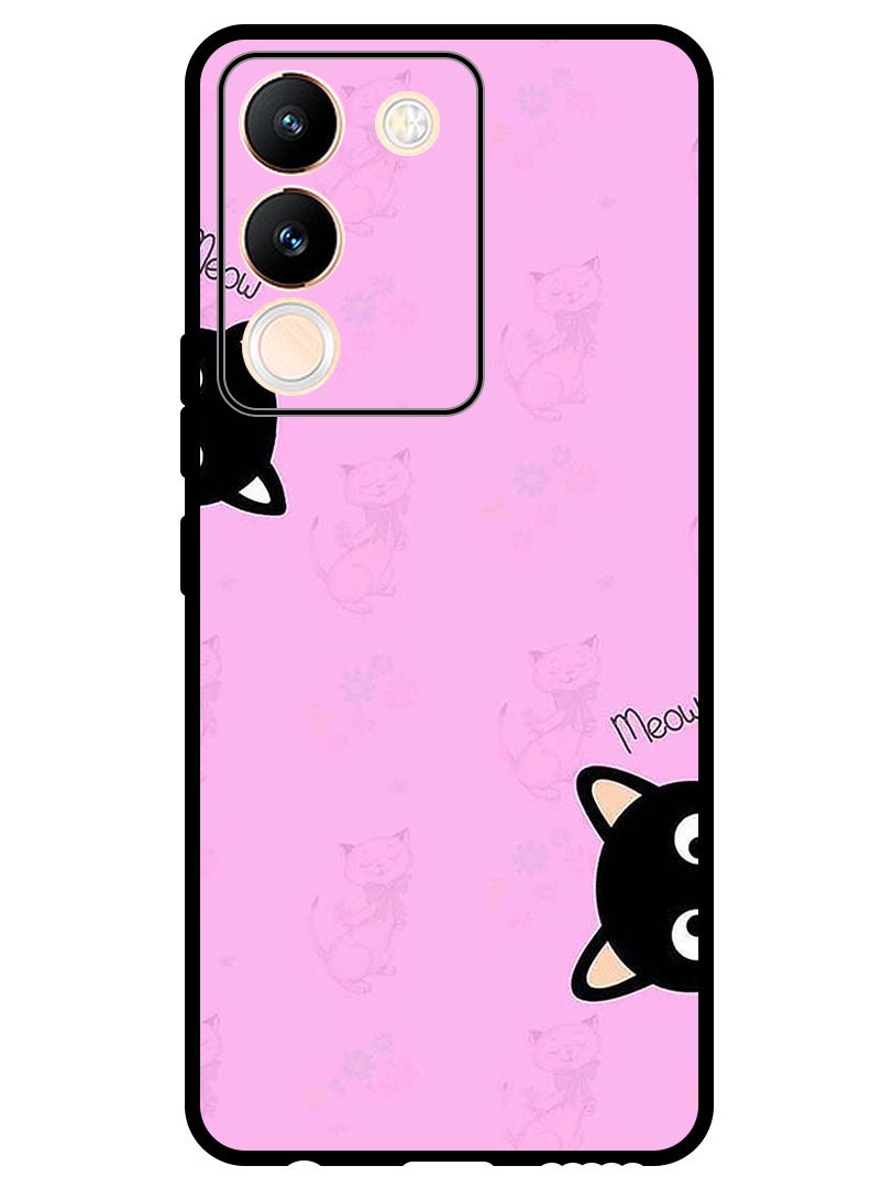 Theodor Protective Case Anti Scratch Shock Proof Bumper Cover For Vivo V29e Meow Meow - Image 1