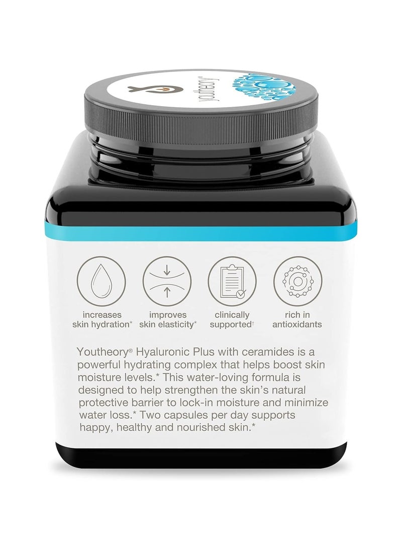 youtheory Hyaluronic Plus Daily Skin Moisture Boost With Ceramides 60 Vegetarian Capsules - Image 5