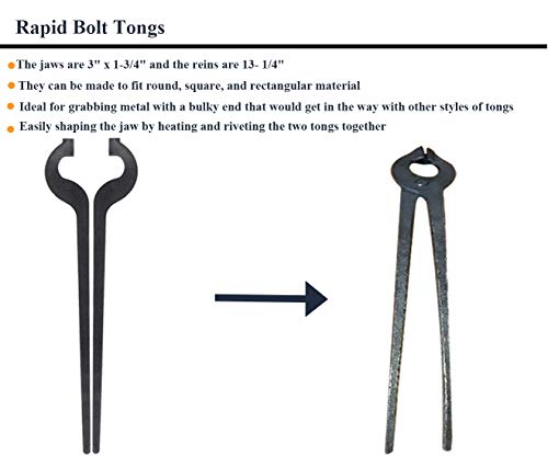 Haocute Rapid Tongs Bundle Set 6 Type of Tong Bundles Set DIY Rapid Tongs Comes with Rivet for Beginner Futher Smithing - Image 4