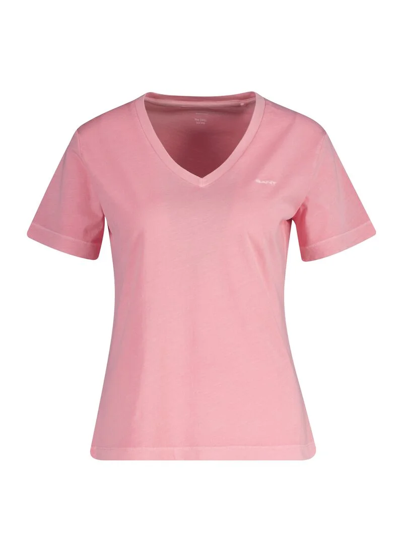غانت Gant Regular Sunfaded Ss V-Neck T-Shirt