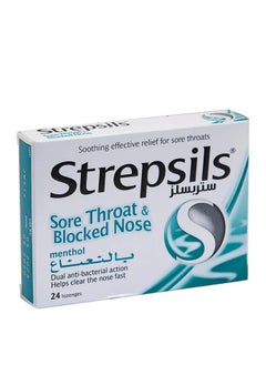 Strepsils Strepsils lozenges to relieve sore throat and stuffy nose with mint - 24 lozenges 