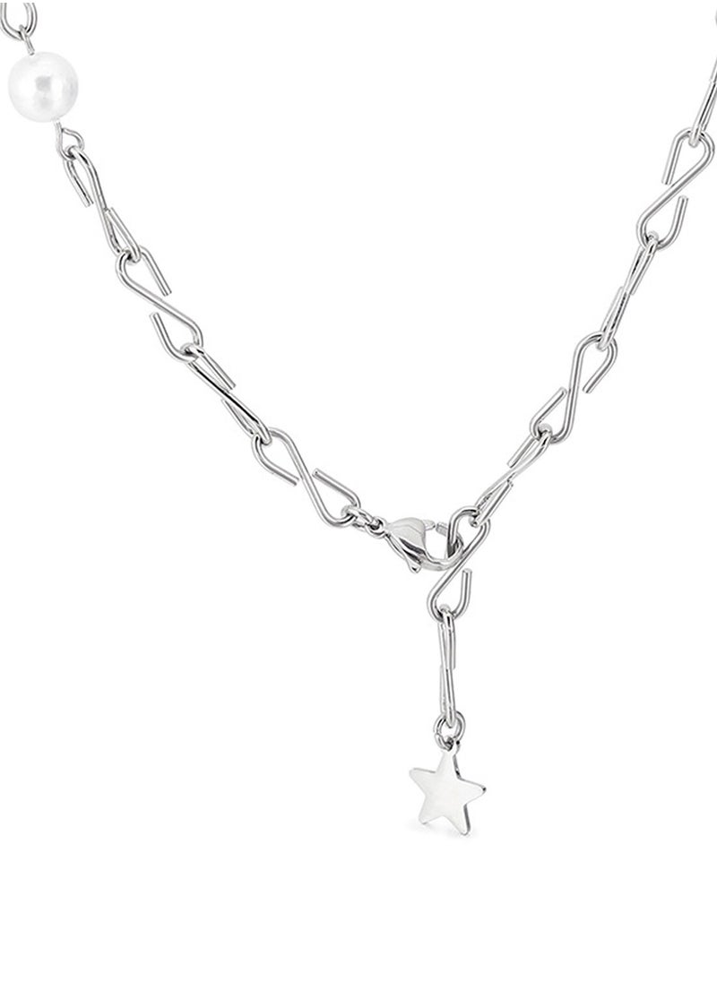Lee Cooper Women's Stainless Steel Silver Necklace - LC.N.01021.330  - Image 1
