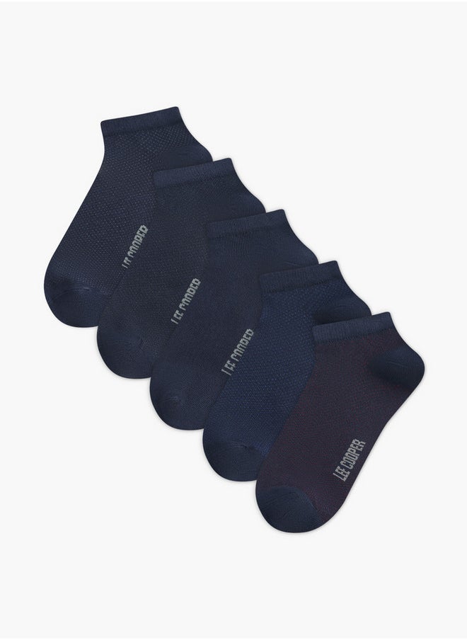 Lee Cooper Logo Detail Ankle Length Socks - Set of 5  - Image 1