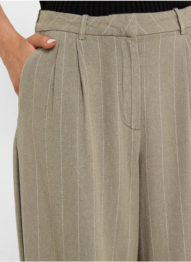VERO MODA - Wide Leg Striped 32" Pants - Image 1