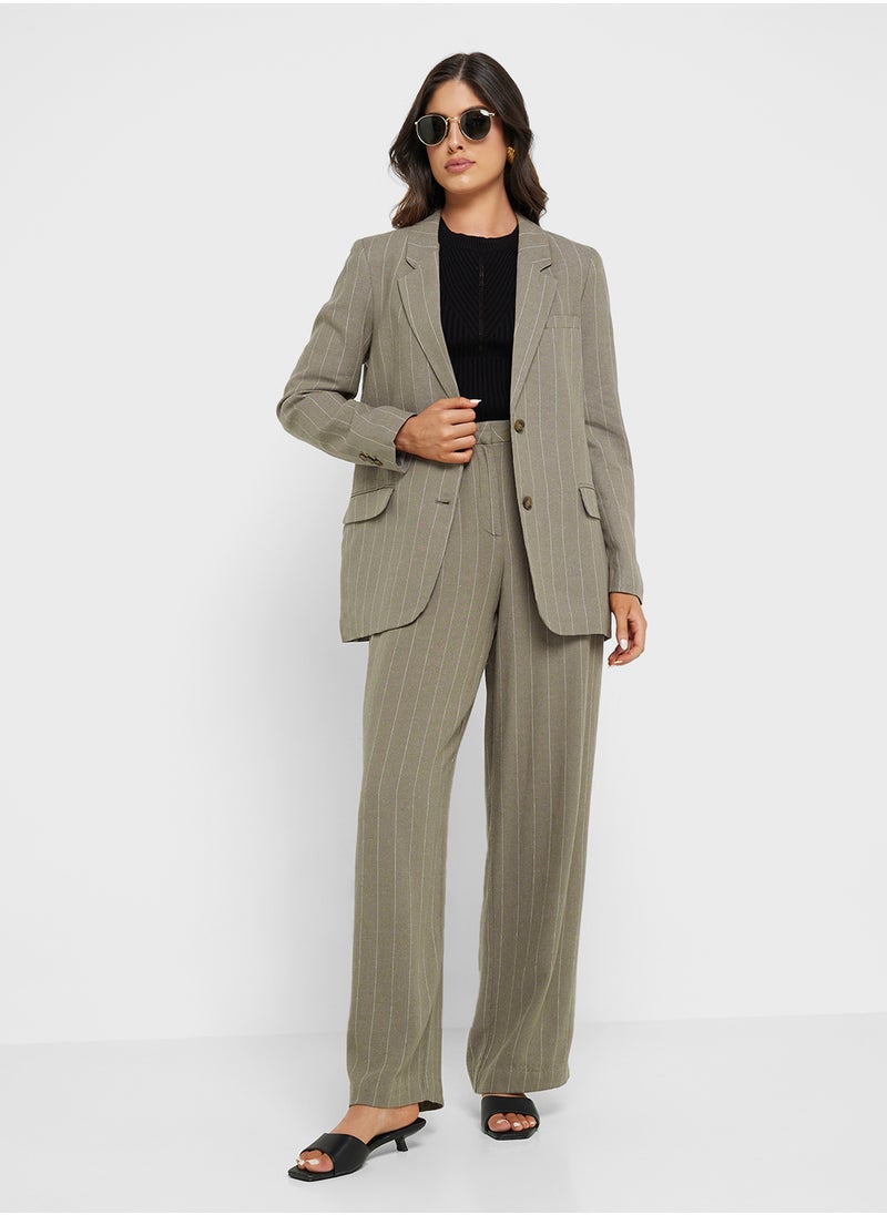 VERO MODA - Wide Leg Striped 32" Pants - Image 1