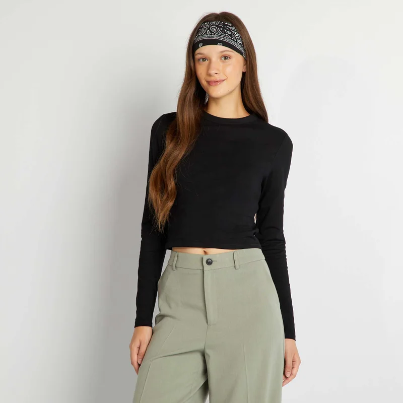 Kiabi Long-Sleeved T-Shirt Black