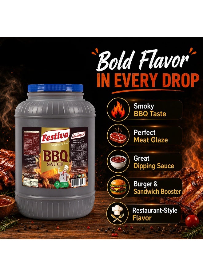 Festiva Barbecue Sauce 3.78L - Smoky BBQ Sauce for Burgers, Sandwiches, Grilled Foods and Snacks - Dip and Cooking Sauce - Image 4