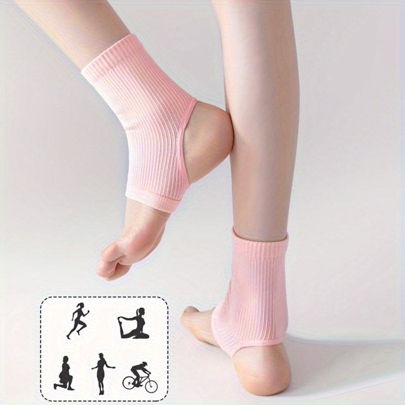 2PCS Black Compression Ankle Support Socks Breathable Knitted Braces - Image 2