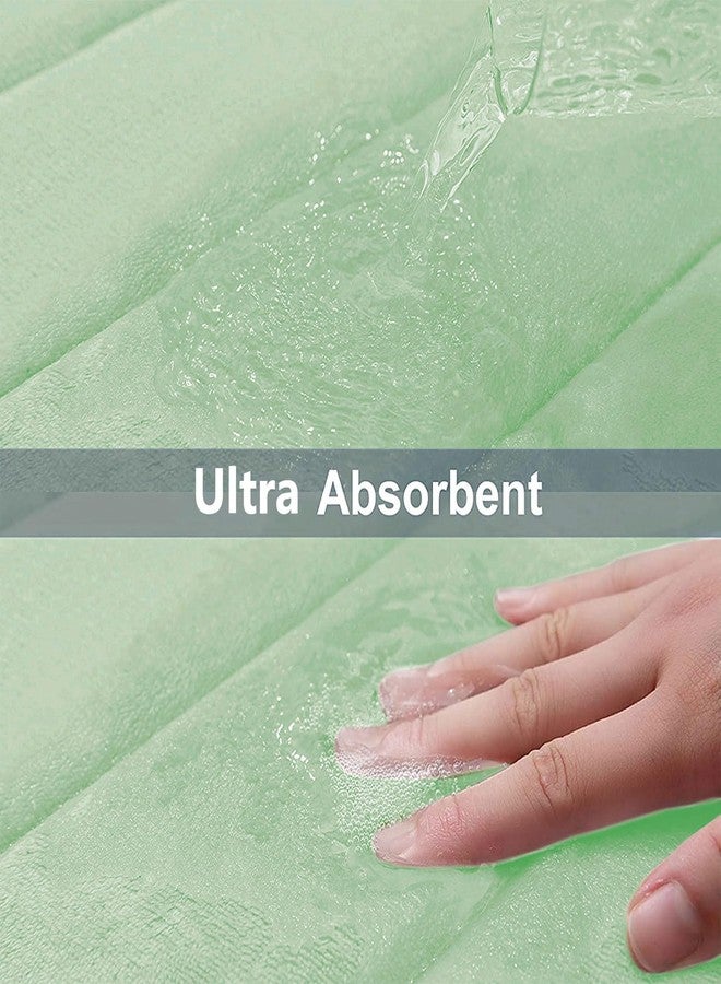 Buganda Memory Foam 3 Pieces Bathroom Rugs Set - Thick Soft Absorbent Non-Slip Bath Mats, Washable Small/Large/Contour Bath Rugs (24" x 16" + 30" x 20" + 24" x 20", Sage Green) - Image 5