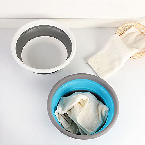 Ahyuan Collapsible Portable Wash Basin Dishpan 5L Kitchen Dish Pans Washing Basin Foldable Wash Dish Tub for Camping Supplies, Marine, Camper Accessories for Travel Trailers (Blue) - Image 3