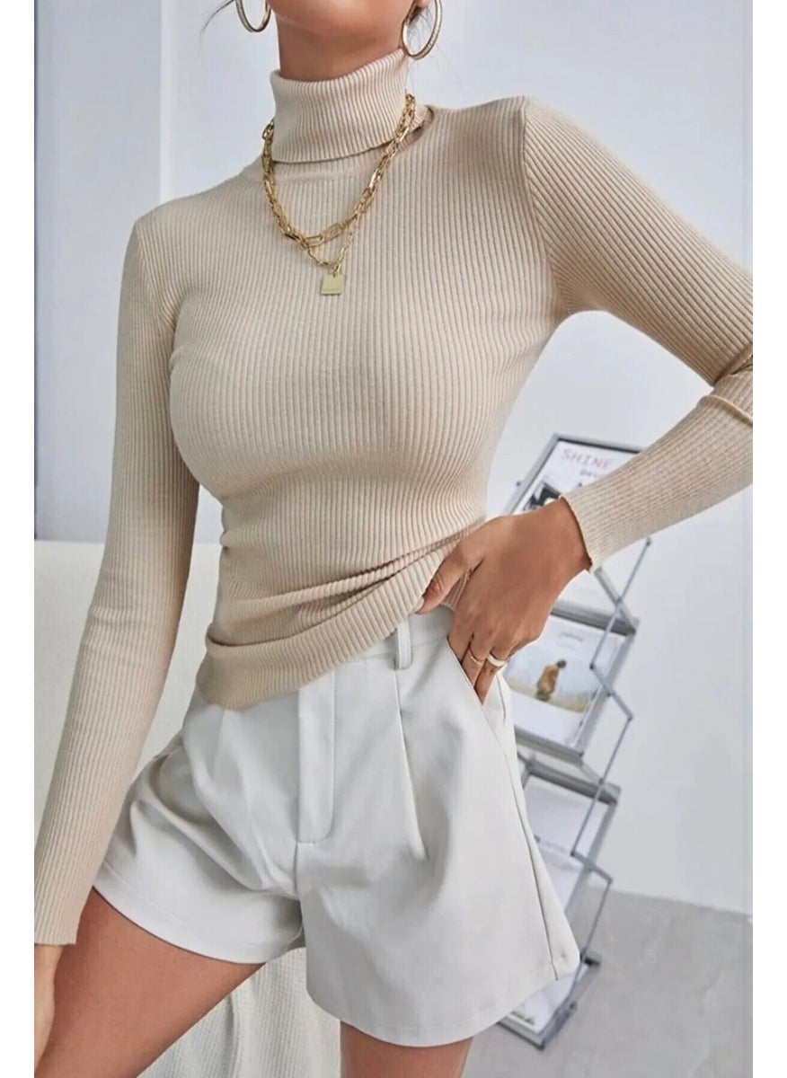 Qalina Life Long Sleeve Unisex Men Women Turtleneck Turtleneck Sweater  - Image 3