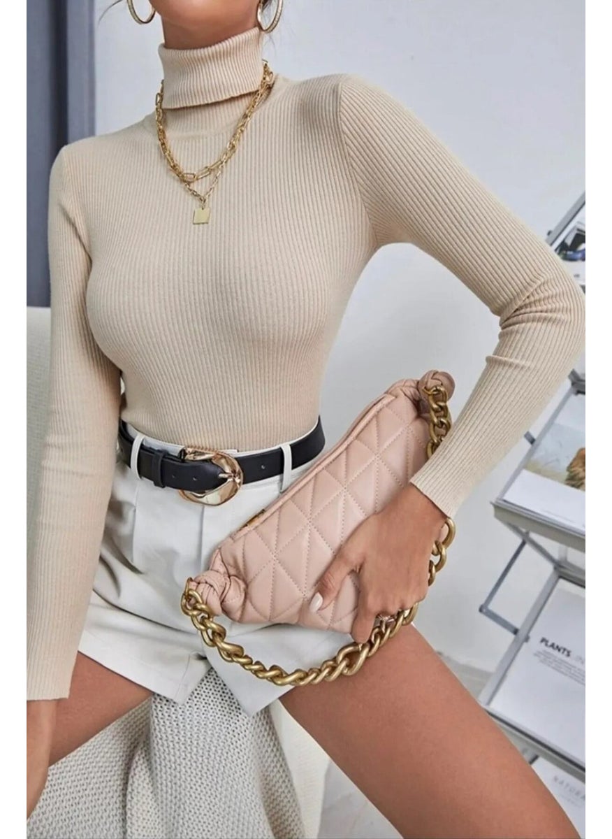 Qalina Life Long Sleeve Unisex Men Women Turtleneck Turtleneck Sweater  - Image 4
