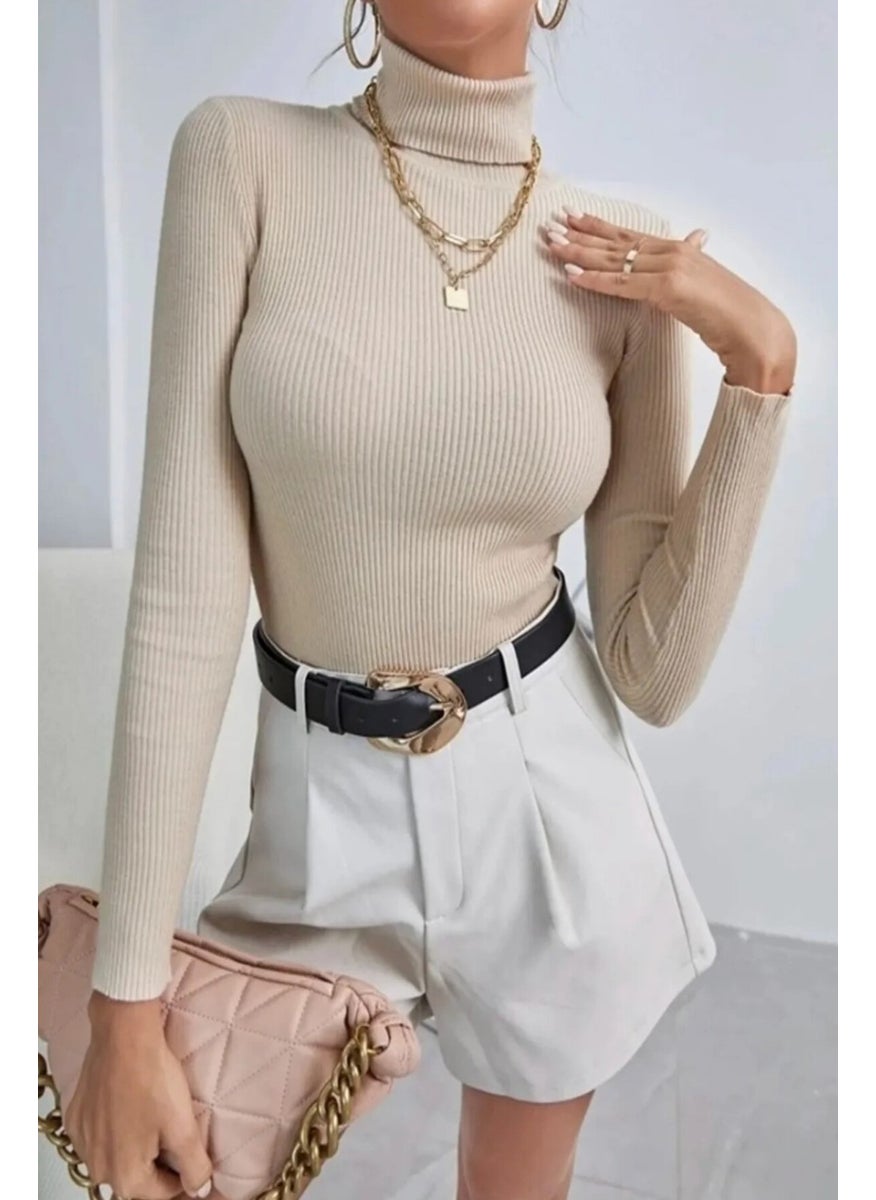Qalina Life Long Sleeve Unisex Men Women Turtleneck Turtleneck Sweater  - Image 5