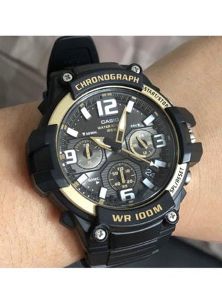 ساعة يد كرونوغراف بسوار من الراتينج طراز MCW-100H-9A2VDF - مقاس 52 مم - لون أسود رجال - view 5