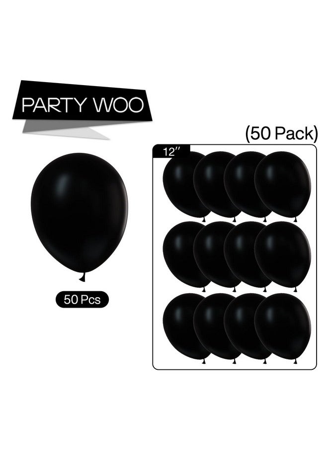PartyWoo Black Balloons 50 Pcs 12 Inch Matte Black Balloons Black Balloons For Balloon Garland Or Balloon Arch As Party Decorations Birthday Decorations Retirement Party Decorations Blacky18  - Image 5