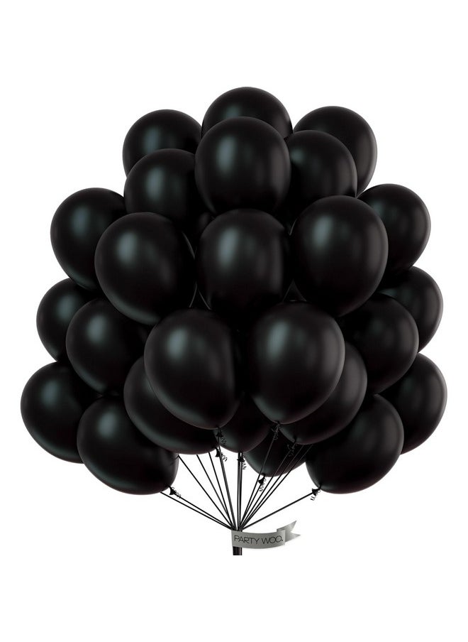 PartyWoo Black Balloons 50 Pcs 12 Inch Matte Black Balloons Black Balloons For Balloon Garland Or Balloon Arch As Party Decorations Birthday Decorations Retirement Party Decorations Blacky18  - Image 1