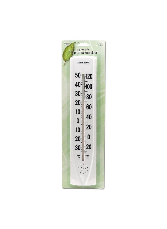 سبرينجفيلد 90111/5109 مقياس حرارة للحائط مقاوم لعوامل الطقس أبيض وأسود 1.5 بوصة  - Image 2