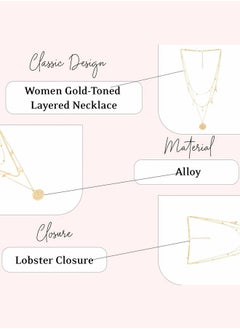 Just Peachy Just Peachy Women’s Gold-Plated Layered Chain Necklace – Lightweight, Elegant Design with Multiple Chains, Skin-Friendly & Hypoallergenic, Versatile Fashion Jewelry for Casual and Formal Wear  - Image 4
