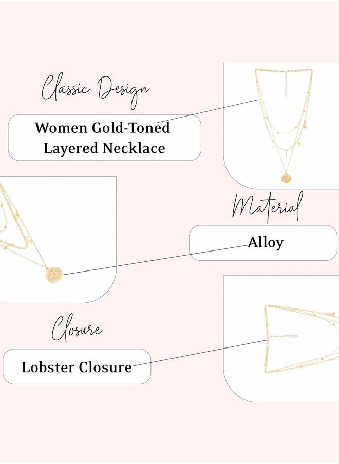Just Peachy Just Peachy Women’s Gold-Plated Layered Chain Necklace – Lightweight, Elegant Design with Multiple Chains, Skin-Friendly & Hypoallergenic, Versatile Fashion Jewelry for Casual and Formal Wear  - Image 4