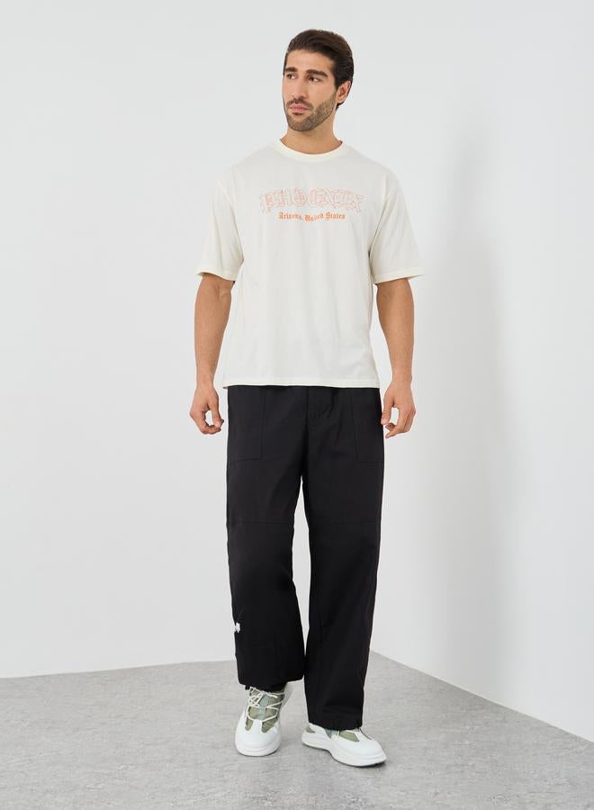 Styli Slogan Print Crew Neck Oversized T-Shirt - Image 2