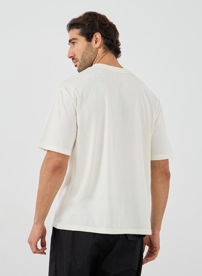 Styli Slogan Print Crew Neck Oversized T-Shirt - Image 4