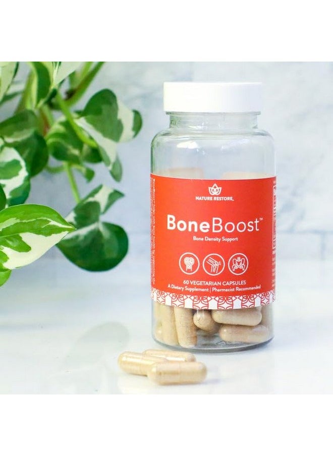 نايتشر ريستور - BoneBoost، مكمل غذائي طبيعي لصحة العظام، 60 كبسولة، صُنع في الولايات المتحدة الأمريكية، خالٍ من الكائنات المعدلة وراثيًا، خالٍ من الجلوتين - Image 1
