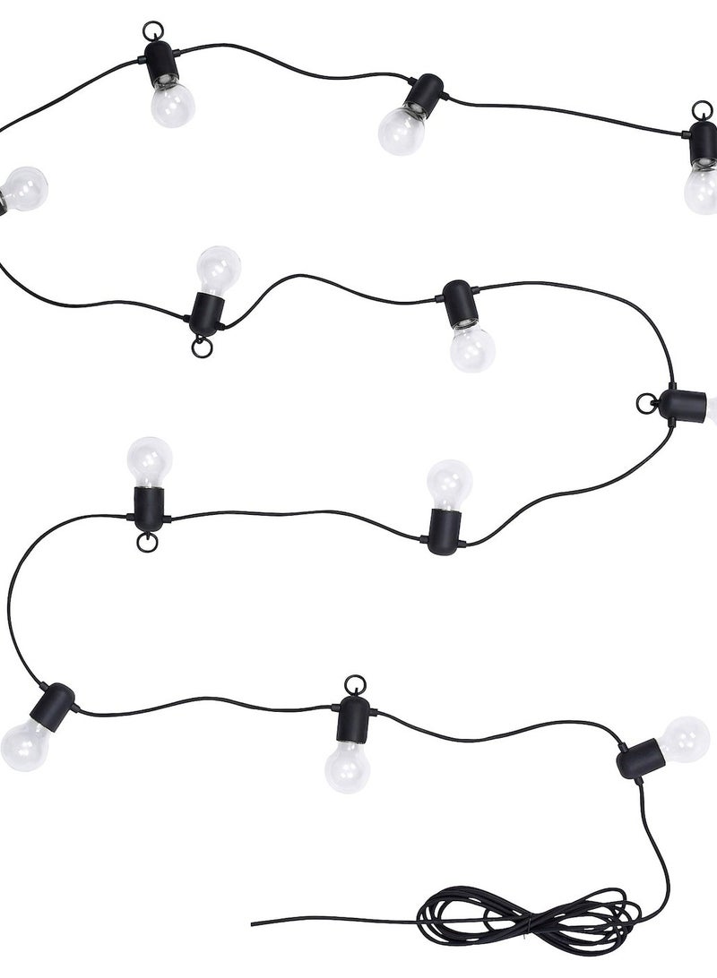 Svartra Led Lighting Chain With 12 Lights Black Outdoor  - Image 1