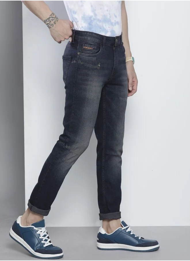 The Indian Garage Co Men Slim Fit Solid Mid-Rise Stretchable Jeans