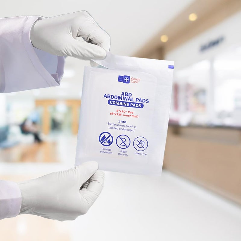 Gauze Care GauzeCare Sterile Abdominal- ABD Combine Pads| 40-Pack, 8x10 Inches| Extra Absorbent & Thick, Individually Wrapped Wound Dressing, First Aid Pads| Surgical-Grade, Nonstick- for Heavy Leakage, Post Op - Image 5