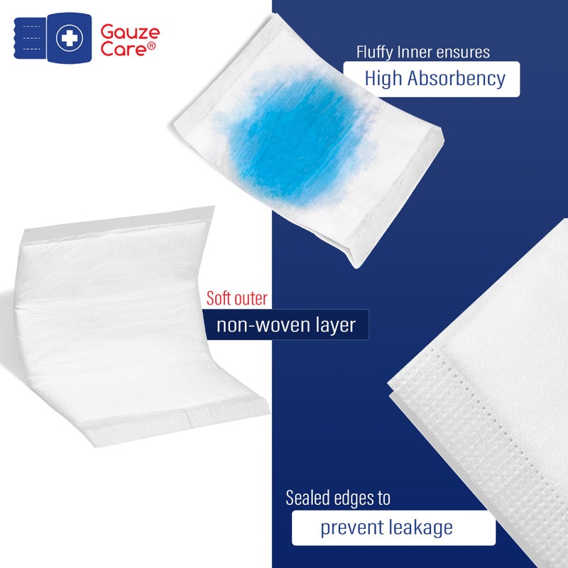 Gauze Care GauzeCare Sterile Abdominal- ABD Combine Pads| 40-Pack, 8x10 Inches| Extra Absorbent & Thick, Individually Wrapped Wound Dressing, First Aid Pads| Surgical-Grade, Nonstick- for Heavy Leakage, Post Op - Image 3