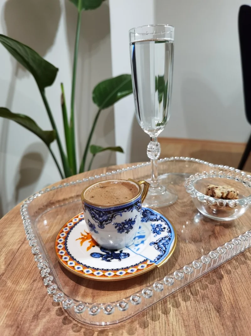 Safestore 2-Piece Beaded Rectangular Mica Presentation Tray Coffee Presentation Tray