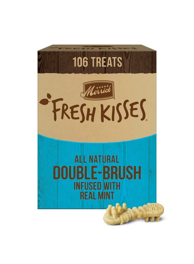 Merrick Fresh Kisses Natural Dental Chews Toothbrush Treat Shape Infused with Real Mint for Tiny Dogs 5-15 Lbs - 106 ct. Box - Image 1